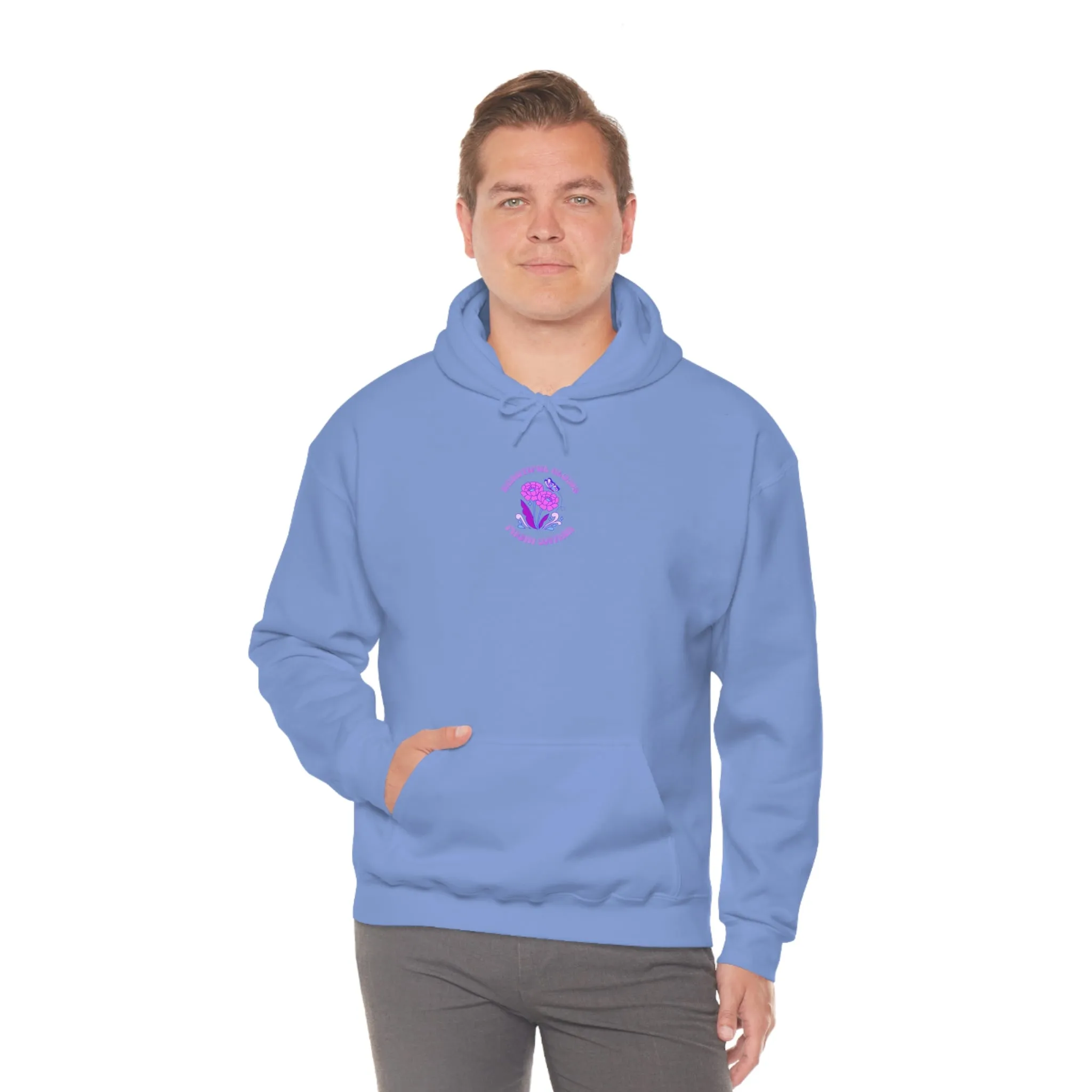 Beautiful Glows from Within Purple Flower Hoodie, Aesthetic Oversized Hoodie, Front Back Print Trendy Sweatshirt, Beach Lake Cover Up