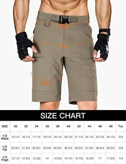 BLITZ Men's Quick Dry Tactical Shorts w/ Built-in Belt