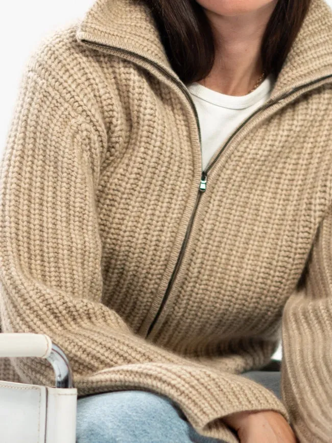 Cardigan Nicole Beige in Cashmere