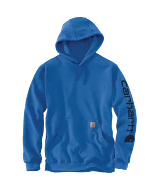 Carhartt Mens Beacon Blue Heather Loosefit Midweight Hoodie Sleeve Graphic