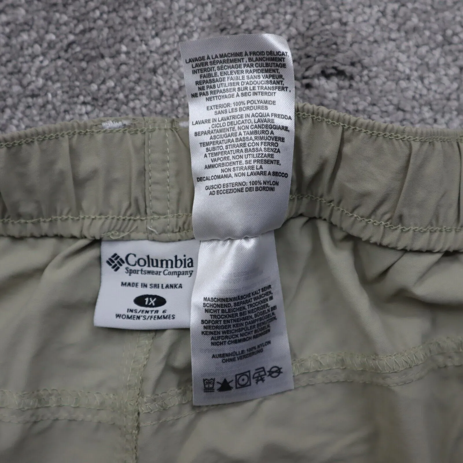 Columbia Men Cargo Shorts High Rise Flat Front Hiking Outdoor Beige Size 1X