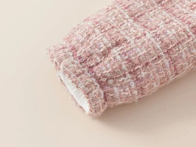 Elegant Winter Plush Tweed Dress