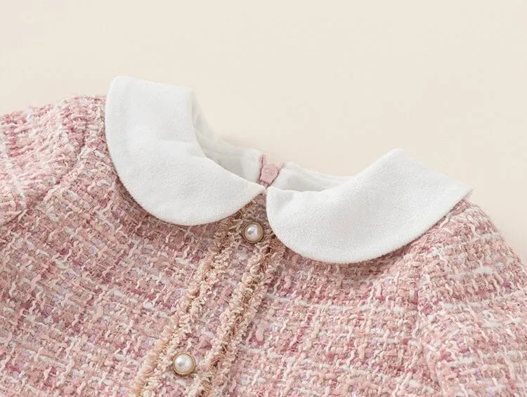 Elegant Winter Plush Tweed Dress