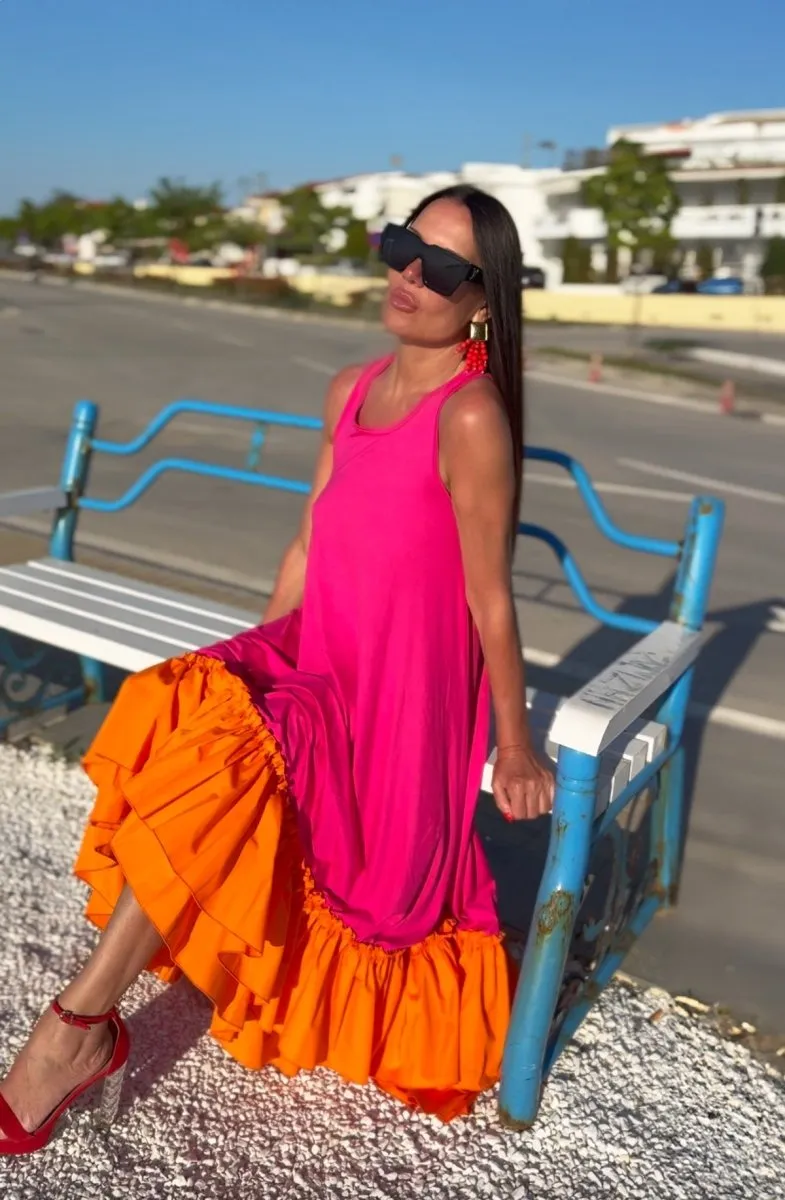 Flounces maxi Dress CARMEN