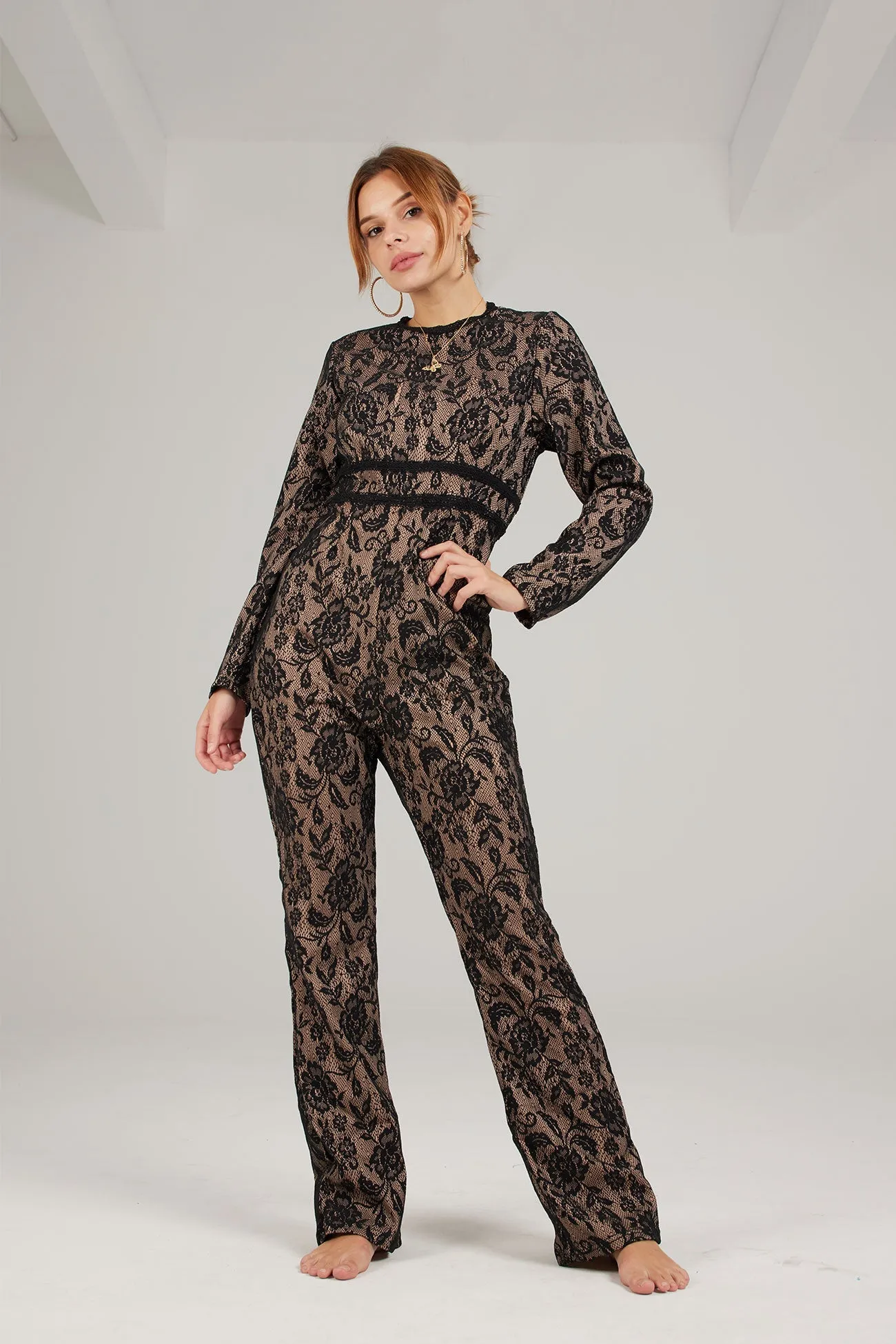 Full Lace High Waist Jumpsuits