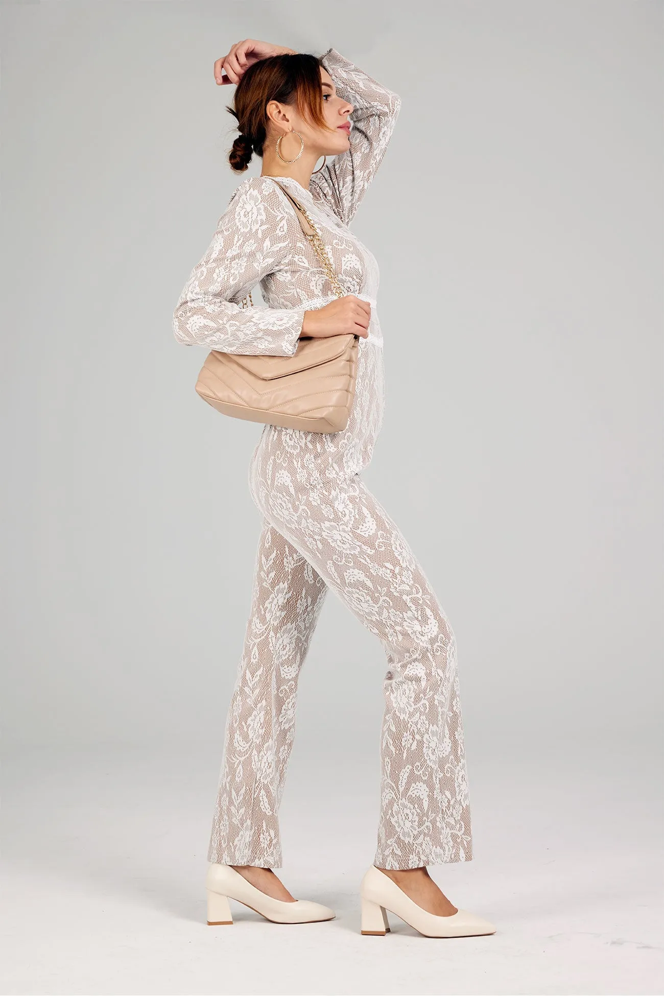 Full Lace High Waist Jumpsuits