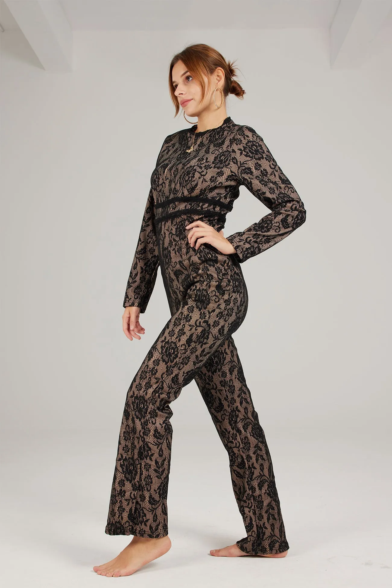 Full Lace High Waist Jumpsuits