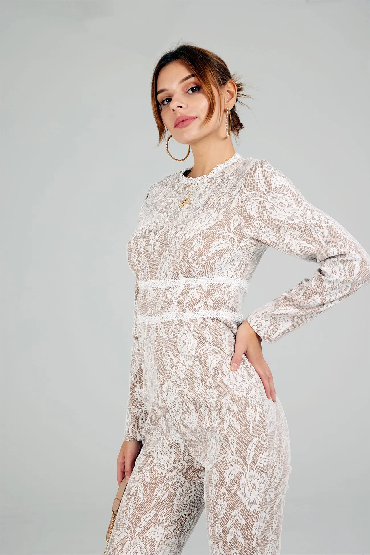 Full Lace High Waist Jumpsuits