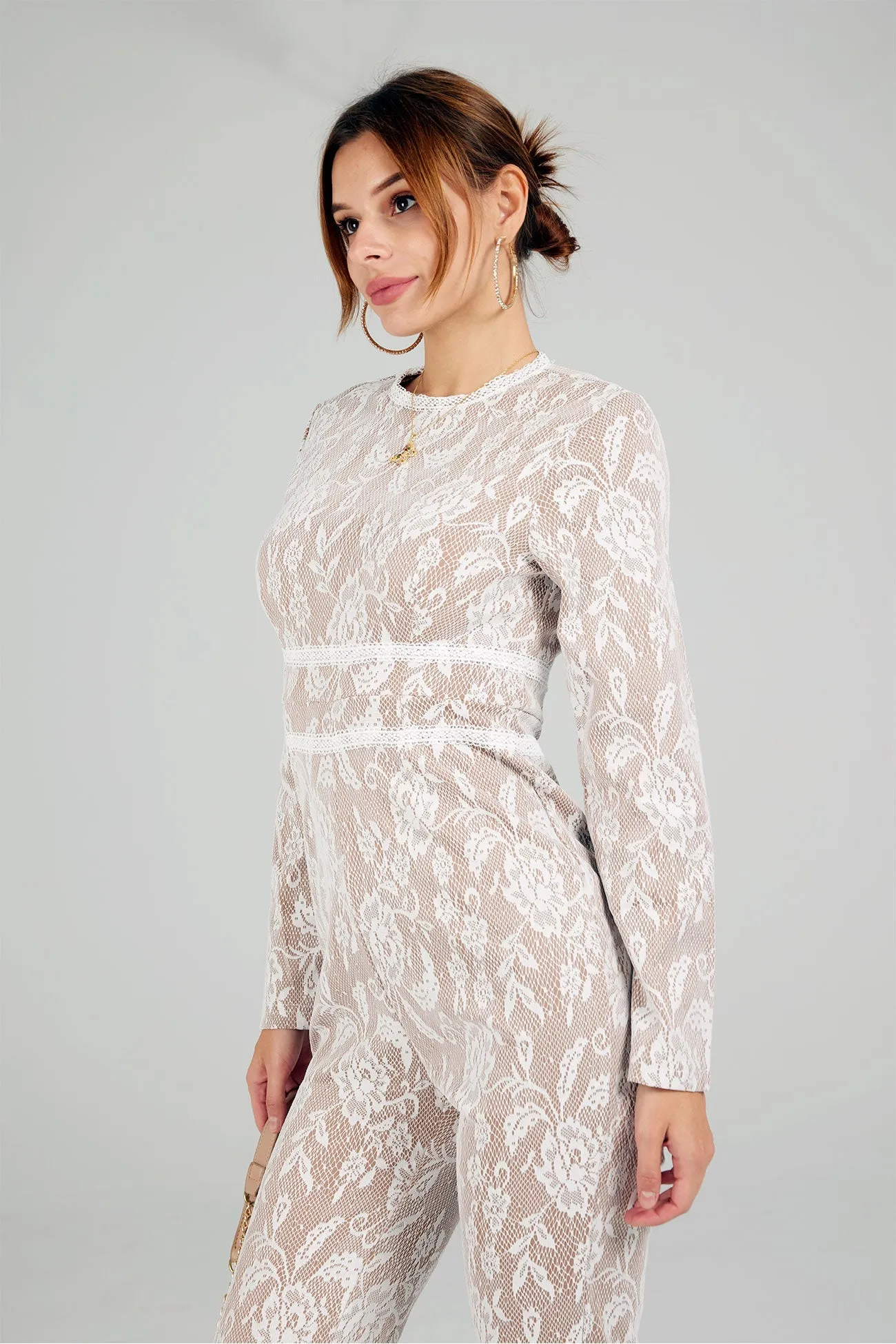 Full Lace High Waist Jumpsuits