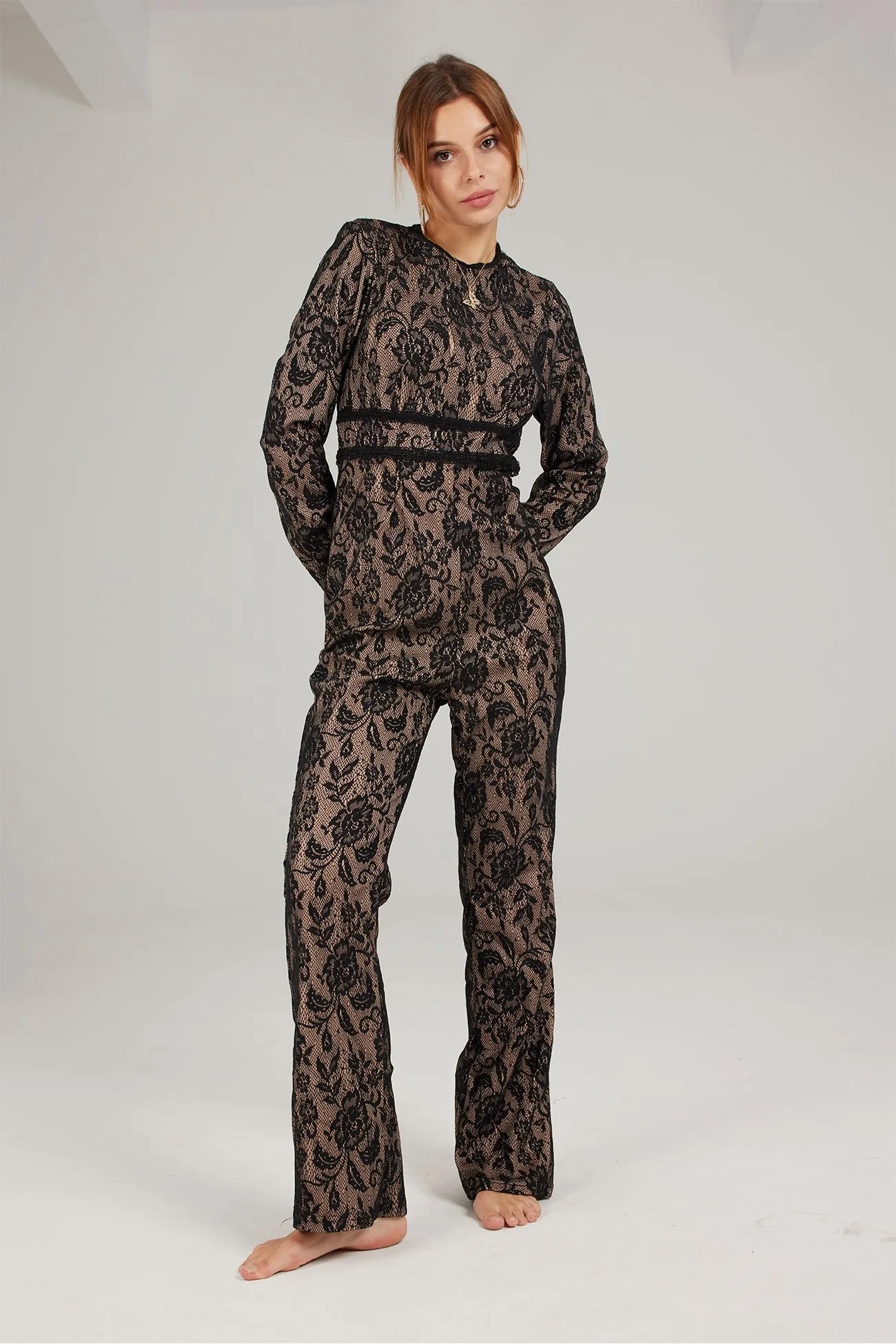 Full Lace High Waist Jumpsuits