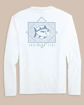 Geometric Striped Long Sleeve Performance T-Shirt