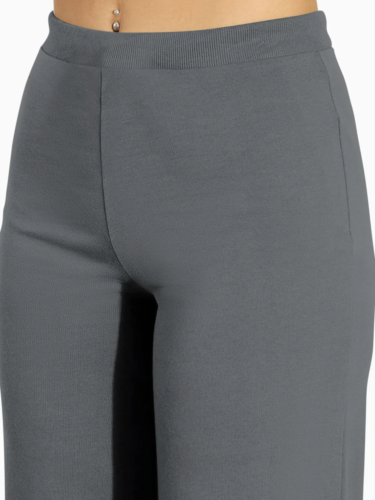HELLCAT Trendy Grey Trousers for Women | Women Trouser Pants | Korean Trousers for Women | Palazzo for Women | Baggy Fit Trousers | Bell Bottom Trousers
