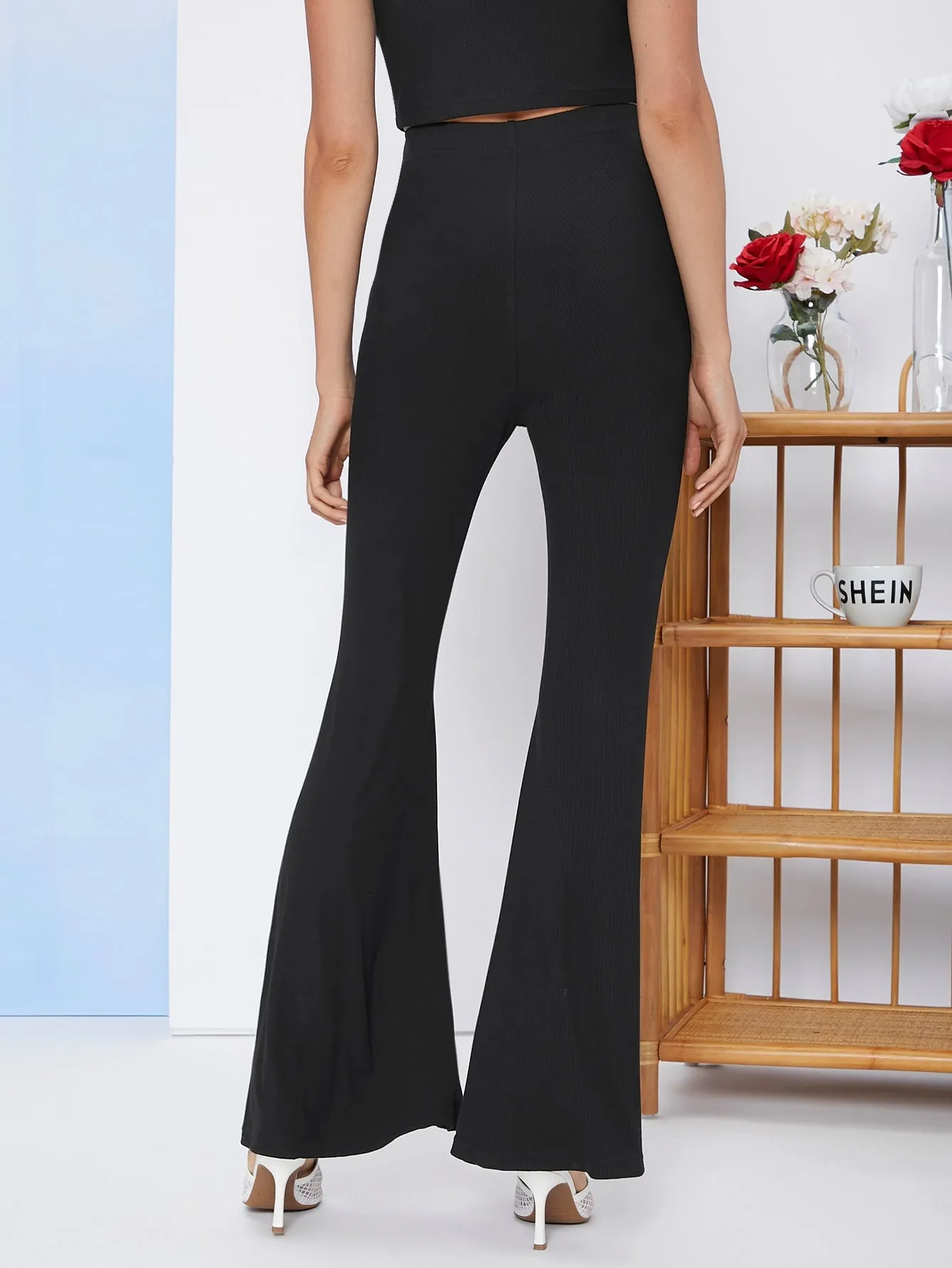 High Waist Flare Leg Pants