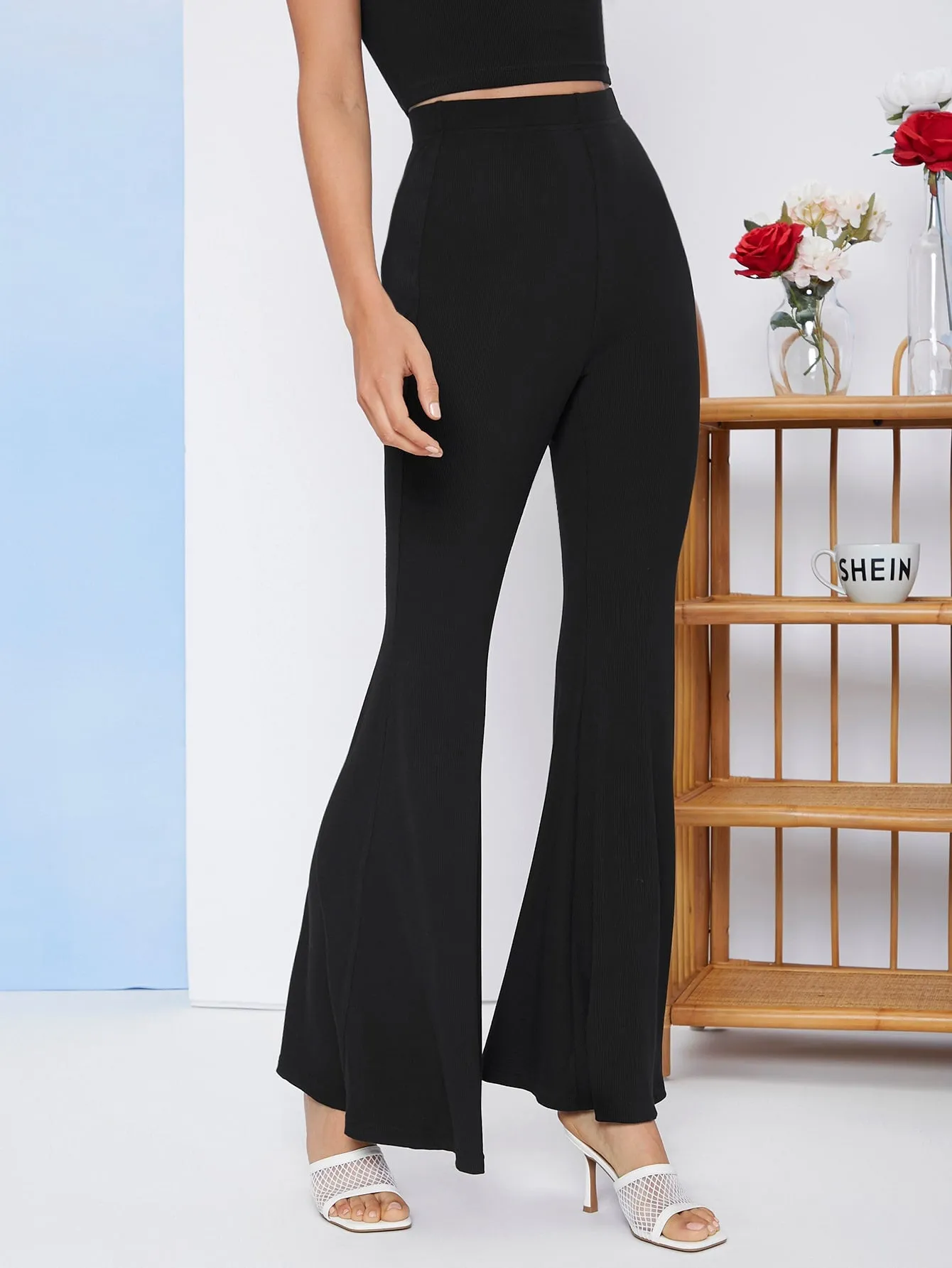 High Waist Flare Leg Pants