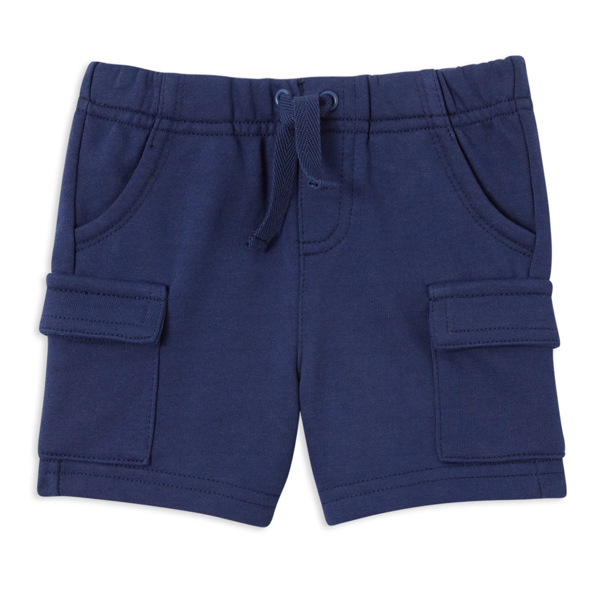 Milky Navy Fleece Cargo Baby Short