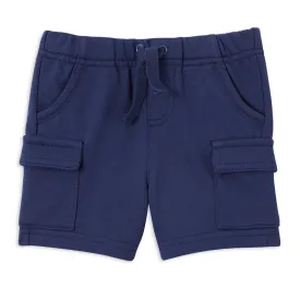 Milky Navy Fleece Cargo Baby Short