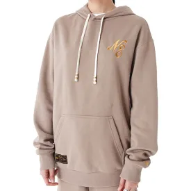 New Era Mens Script Logo Oversized Hoodie Brown