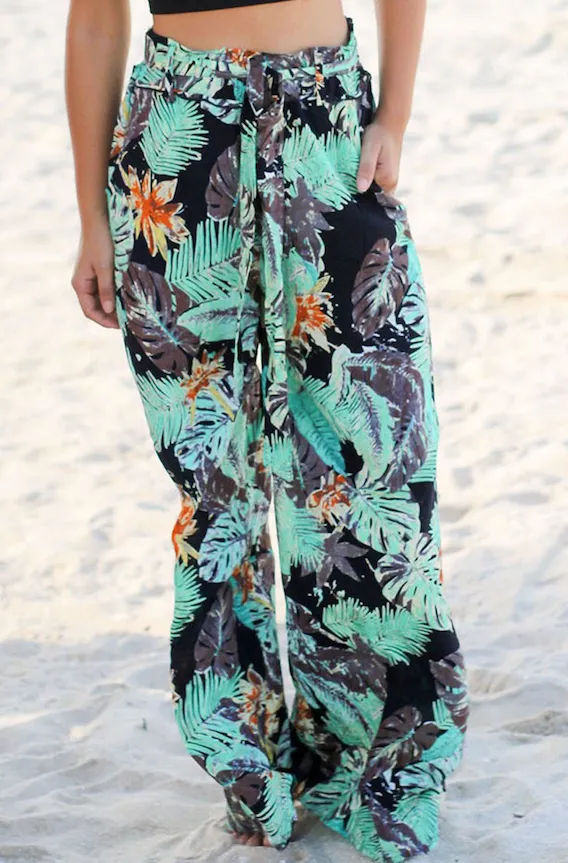 Palazzo Pants • Tropical Green Print
