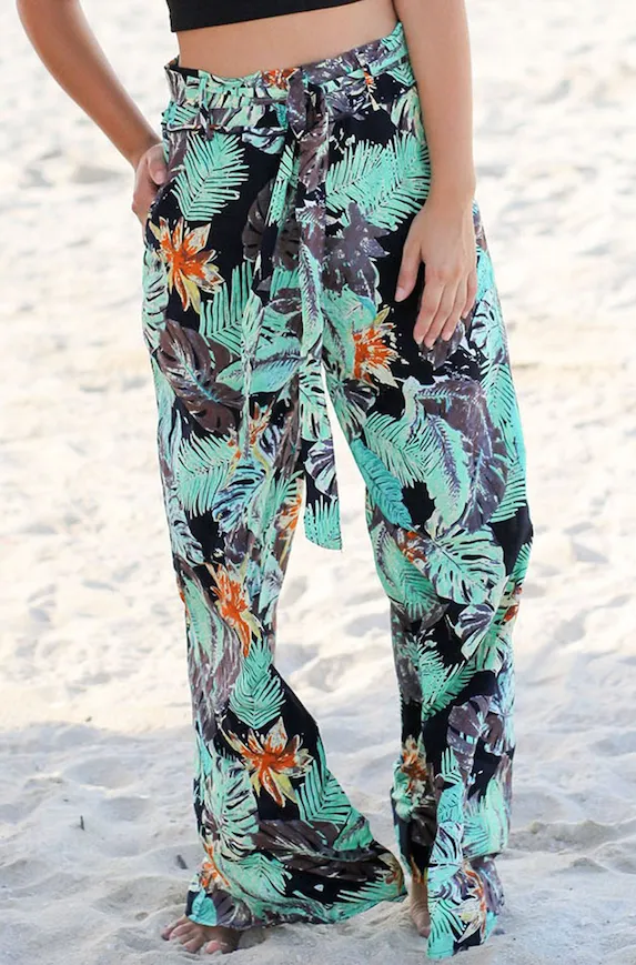 Palazzo Pants • Tropical Green Print