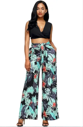 Palazzo Pants • Tropical Green Print