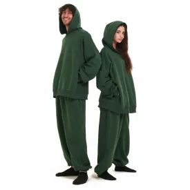 Snuggs oversized unisex hoodie set Dark Green
