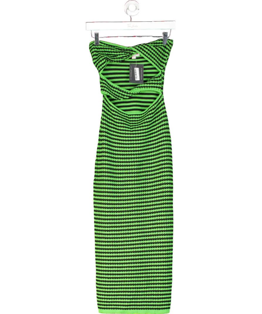 Solid & Striped Green Cut Out Striped Dress UK S