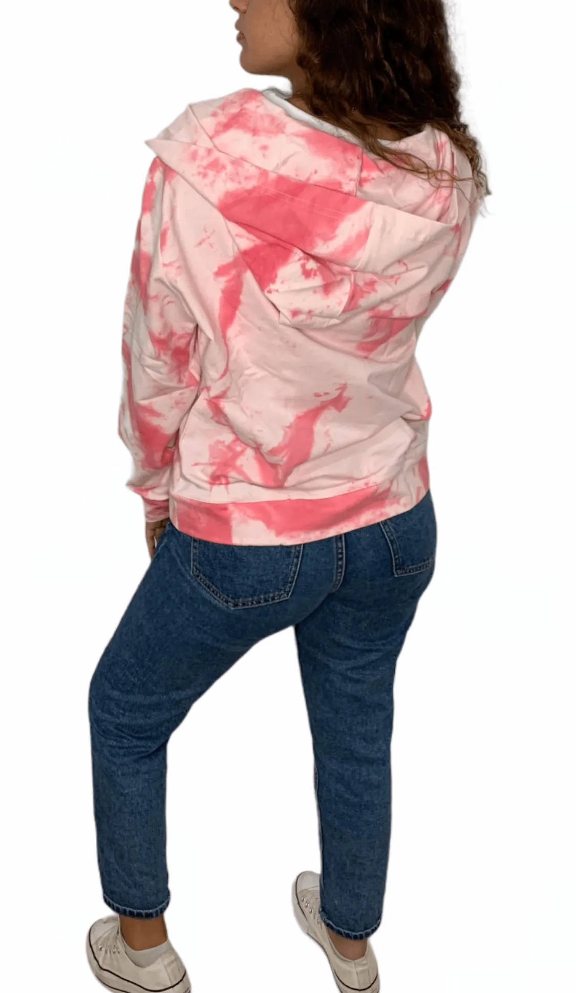 Tie Dye Hoodie Bershka Jacket - Pink