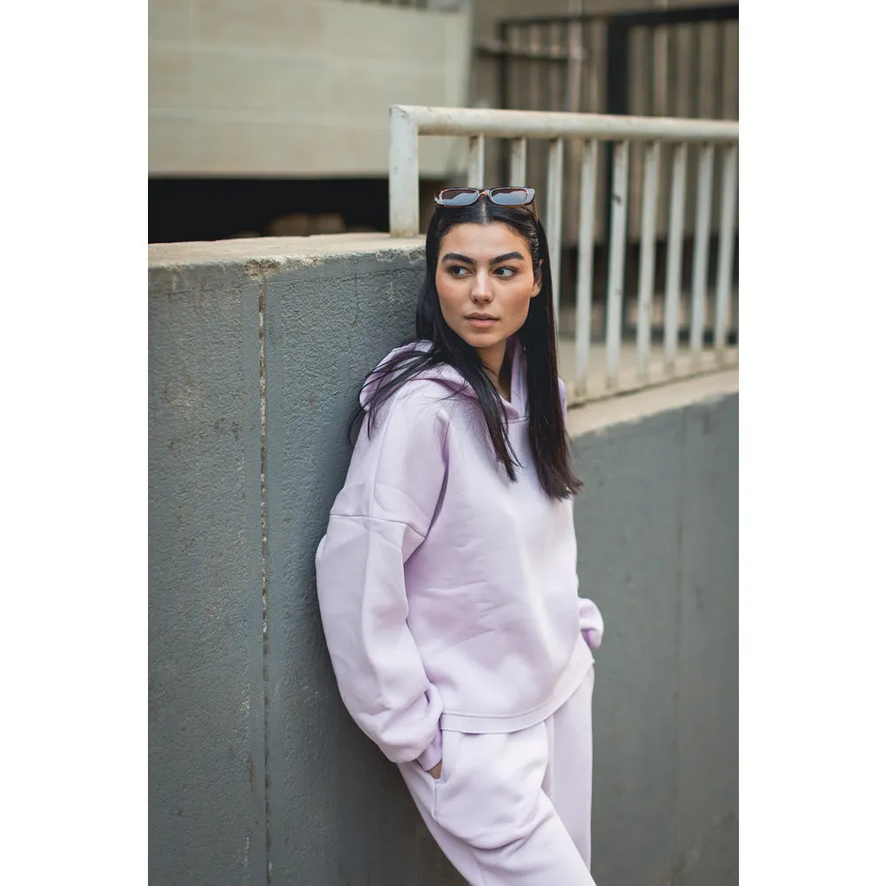 Women cropped hoodie set Lilac