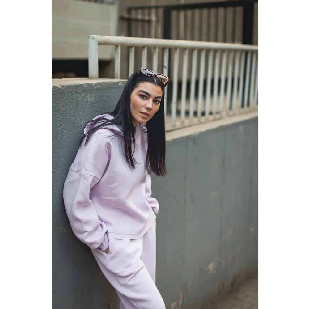 Women cropped hoodie set Lilac