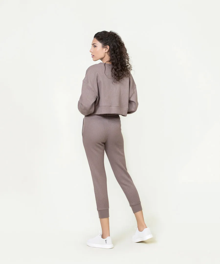 Women's Waffle Knit Cropped Joggers