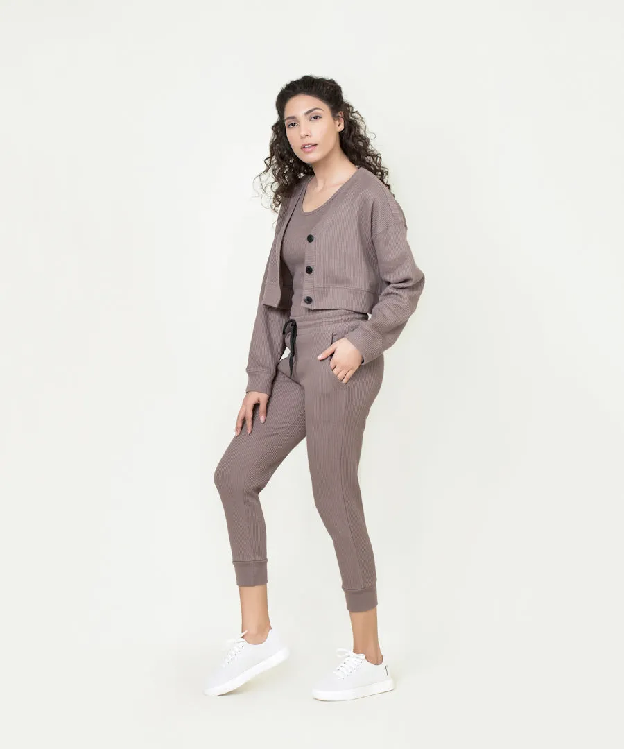Women's Waffle Knit Cropped Joggers