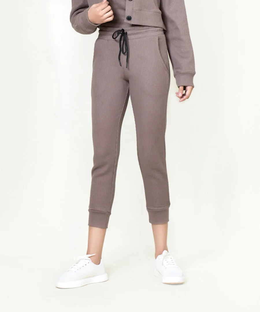 Women's Waffle Knit Cropped Joggers